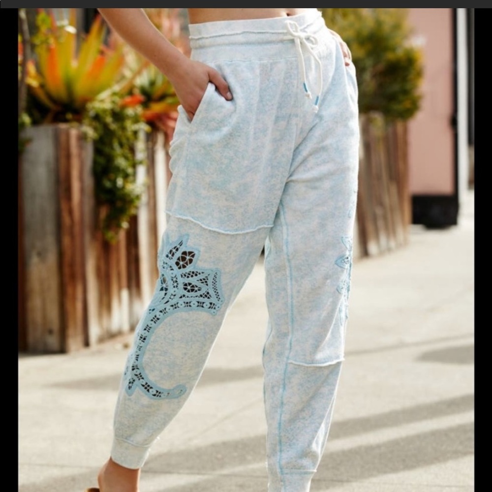 Free People Sun and Done Lace Crochet Sweatpants - Picture 2 of 11